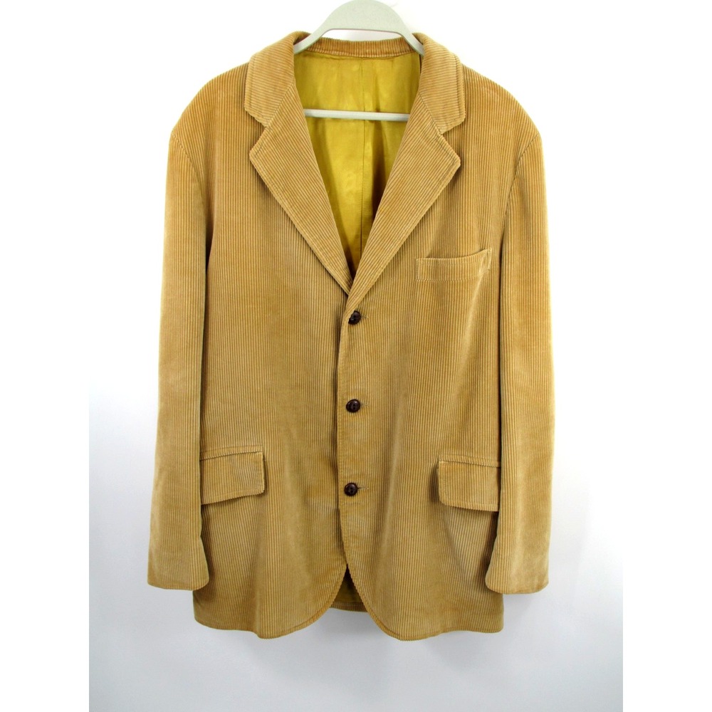 Vintage WR Derby San Francisco Corduroy Blazer Mens 44 Tan Lined Preppy Academia